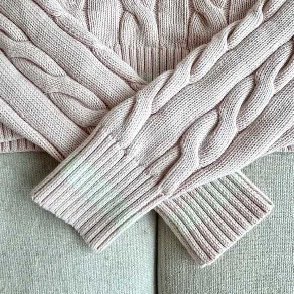 Aritzia TNA Varsity Cable-Knit Cropped Sweater – XS - Picture 4 of 9